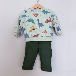 Toddler Boys Dinosaur Sweatshirt and Pants Outfit Set 2-3T